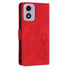 For Motorola Moto E14 Tulips Embossed Leather Phone Case with Lanyard(Red) - 3