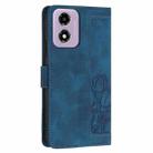 For Motorola Moto E14 Tulips Embossed Leather Phone Case with Lanyard(Blue) - 3