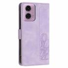 For Motorola Edge 5G 2024 Tulips Embossed Leather Phone Case with Lanyard(Purple) - 3