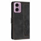 For Motorola Edge 5G 2024 Tulips Embossed Leather Phone Case with Lanyard(Black) - 3