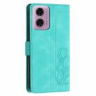 For Motorola Edge 50 Fusion Tulips Embossed Leather Phone Case with Lanyard(Green) - 3