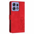 For Motorola Edge 50 Pro Tulips Embossed Leather Phone Case with Lanyard(Red) - 3