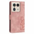 For Motorola Edge 50 Ultra Tulips Embossed Leather Phone Case with Lanyard(Pink) - 3