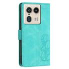 For Motorola Edge 50 Ultra Tulips Embossed Leather Phone Case with Lanyard(Green) - 3