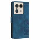 For Motorola Edge 50 Ultra Tulips Embossed Leather Phone Case with Lanyard(Blue) - 3