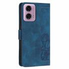 For Motorola Moto G Power 5G 2024 Tulips Embossed Leather Phone Case with Lanyard(Blue) - 3