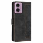 For Motorola Moto G Power 5G 2024 Tulips Embossed Leather Phone Case with Lanyard(Black) - 3
