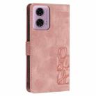 For Motorola Moto G24 Tulips Embossed Leather Phone Case with Lanyard(Pink) - 3