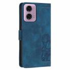 For Motorola Moto G24 Tulips Embossed Leather Phone Case with Lanyard(Blue) - 3