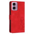 For Motorola Moto G34 Tulips Embossed Leather Phone Case with Lanyard(Red) - 3