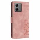 For Motorola Moto G84 Tulips Embossed Leather Phone Case with Lanyard(Pink) - 3