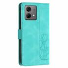 For Motorola Moto G84 Tulips Embossed Leather Phone Case with Lanyard(Green) - 3