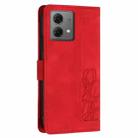 For Motorola Moto G84 Tulips Embossed Leather Phone Case with Lanyard(Red) - 3