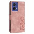 For Motorola Moto G85 Tulips Embossed Leather Phone Case with Lanyard(Pink) - 3