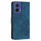 For Motorola Moto G85 Tulips Embossed Leather Phone Case with Lanyard(Blue) - 3