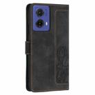 For Motorola Moto G85 Tulips Embossed Leather Phone Case with Lanyard(Black) - 3