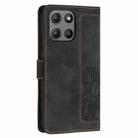 For Motorola Moto G15 Tulips Embossed Leather Phone Case with Lanyard(Black) - 3