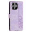 For Motorola Moto G 5G 2025 Tulips Embossed Leather Phone Case with Lanyard(Purple) - 3