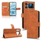 For Cubot A20 Skin Feel Magnetic Flip Leather Phone Case(Brown) - 1