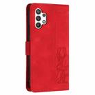 For Samsung Galaxy A13 5G / 4G Tulips Embossed Leather Phone Case with Lanyard(Red) - 3
