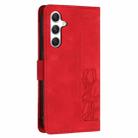For Samsung Galaxy A25 5G Tulips Embossed Leather Phone Case with Lanyard(Red) - 3