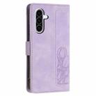 For Samsung Galaxy A36 5G Tulips Embossed Leather Phone Case with Lanyard(Purple) - 3