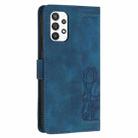 For Samsung Galaxy A52 5G / 4G Tulips Embossed Leather Phone Case with Lanyard(Blue) - 3