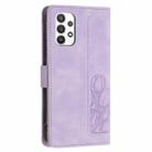 For Samsung Galaxy A72 5G / 4G Tulips Embossed Leather Phone Case with Lanyard(Purple) - 3