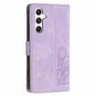 For Samsung Galaxy A26 5G Tulips Embossed Leather Phone Case with Lanyard(Purple) - 3