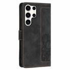 For Samsung Galaxy S25 Ultra 5G Tulips Embossed Leather Phone Case with Lanyard(Black) - 3
