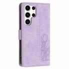 For Samsung Galaxy S24 Ultra 5G Tulips Embossed Leather Phone Case with Lanyard(Purple) - 3