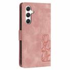 For Samsung Galaxy S24 FE 5G Tulips Embossed Leather Phone Case with Lanyard(Pink) - 3
