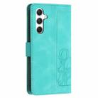 For Samsung Galaxy S24 FE 5G Tulips Embossed Leather Phone Case with Lanyard(Green) - 3