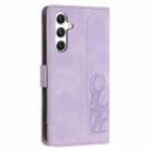 For Samsung Galaxy S24 FE 5G Tulips Embossed Leather Phone Case with Lanyard(Purple) - 3