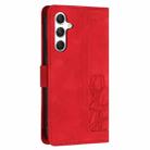 For Samsung Galaxy S24 FE 5G Tulips Embossed Leather Phone Case with Lanyard(Red) - 3