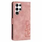 For Samsung Galaxy S23 Ultra 5G Tulips Embossed Leather Phone Case with Lanyard(Pink) - 3
