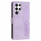 For Samsung Galaxy S23 Ultra 5G Tulips Embossed Leather Phone Case with Lanyard(Purple) - 3