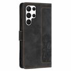 For Samsung Galaxy S23 Ultra 5G Tulips Embossed Leather Phone Case with Lanyard(Black) - 3