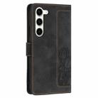 For Samsung Galaxy S23+ 5G Tulips Embossed Leather Phone Case with Lanyard(Black) - 3