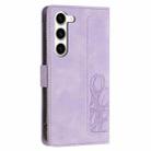 For Samsung Galaxy S23 5G Tulips Embossed Leather Phone Case with Lanyard(Purple) - 3