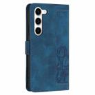 For Samsung Galaxy S23 5G Tulips Embossed Leather Phone Case with Lanyard(Blue) - 3