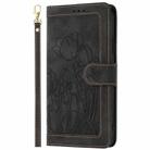 For Samsung Galaxy S23 FE 5G Tulips Embossed Leather Phone Case with Lanyard(Black) - 2