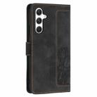 For Samsung Galaxy S23 FE 5G Tulips Embossed Leather Phone Case with Lanyard(Black) - 3