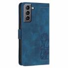 For Samsung Galaxy S22+ 5G Tulips Embossed Leather Phone Case with Lanyard(Blue) - 3