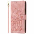 For Samsung Galaxy S21+ 5G Tulips Embossed Leather Phone Case with Lanyard(Pink) - 2