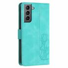 For Samsung Galaxy S21+ 5G Tulips Embossed Leather Phone Case with Lanyard(Green) - 3