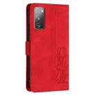 For Samsung Galaxy S20 FE Tulips Embossed Leather Phone Case with Lanyard(Red) - 3