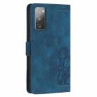 For Samsung Galaxy S20 FE Tulips Embossed Leather Phone Case with Lanyard(Blue) - 3