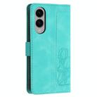 For Samsung Galaxy S25 Edge 5G Tulips Embossed Leather Phone Case with Lanyard(Green) - 3