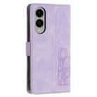 For Samsung Galaxy S25 Edge 5G Tulips Embossed Leather Phone Case with Lanyard(Purple) - 3